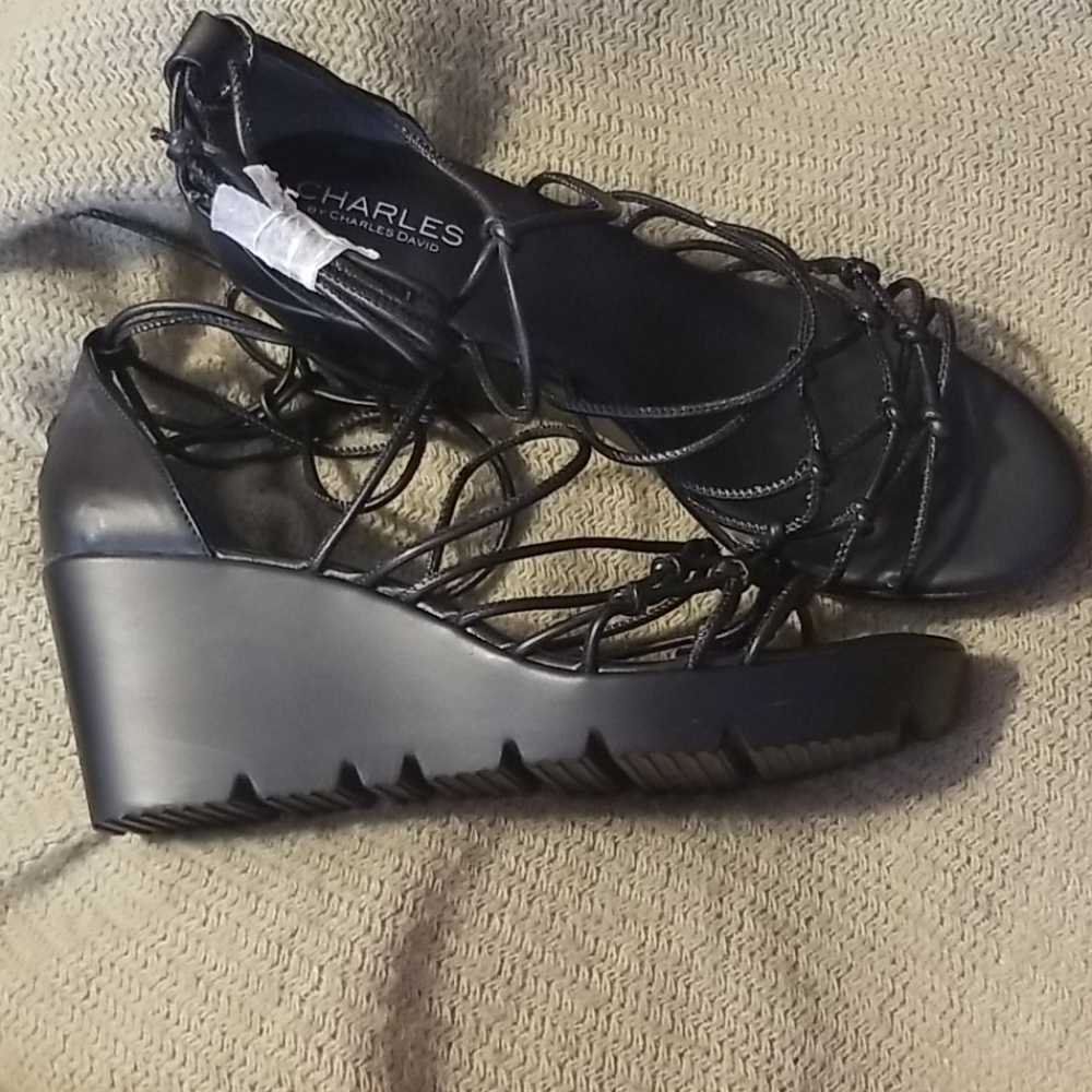 Charles by Charles David lace-up wedge sandals 9M